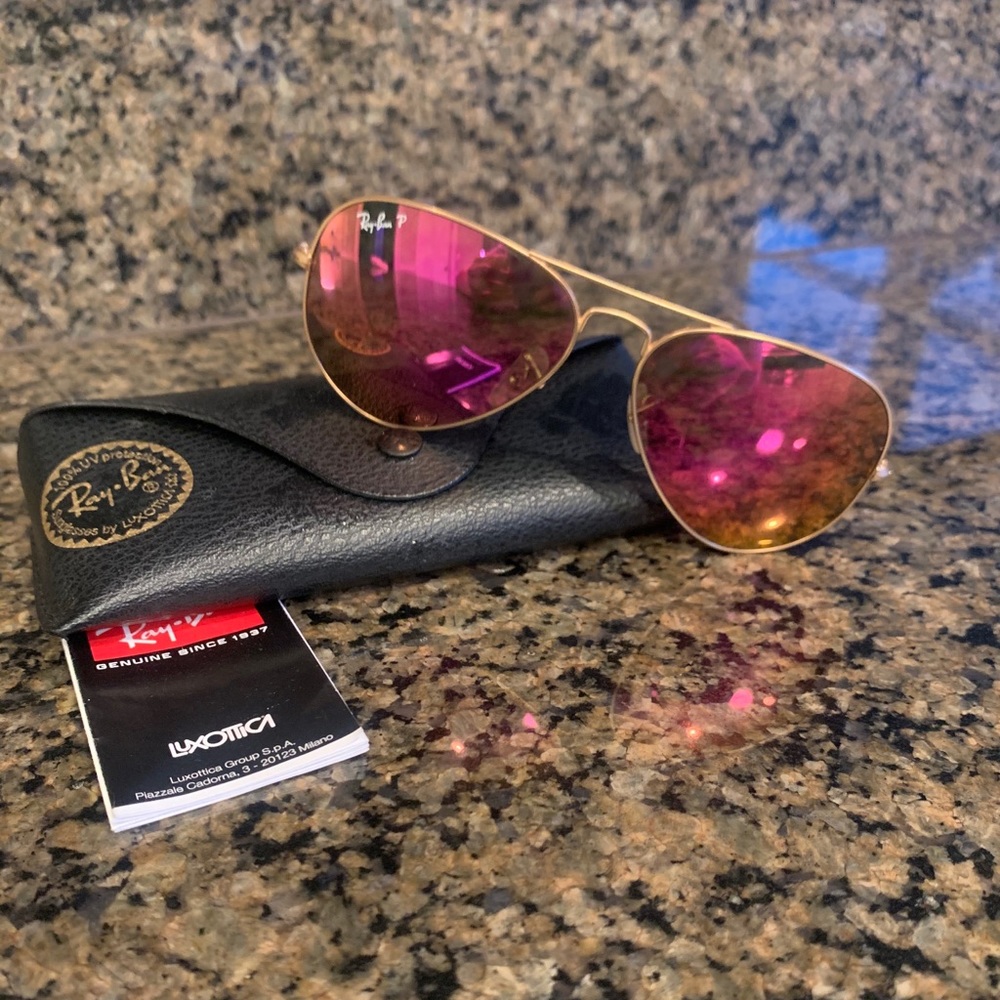 Bright pink Ray Bans